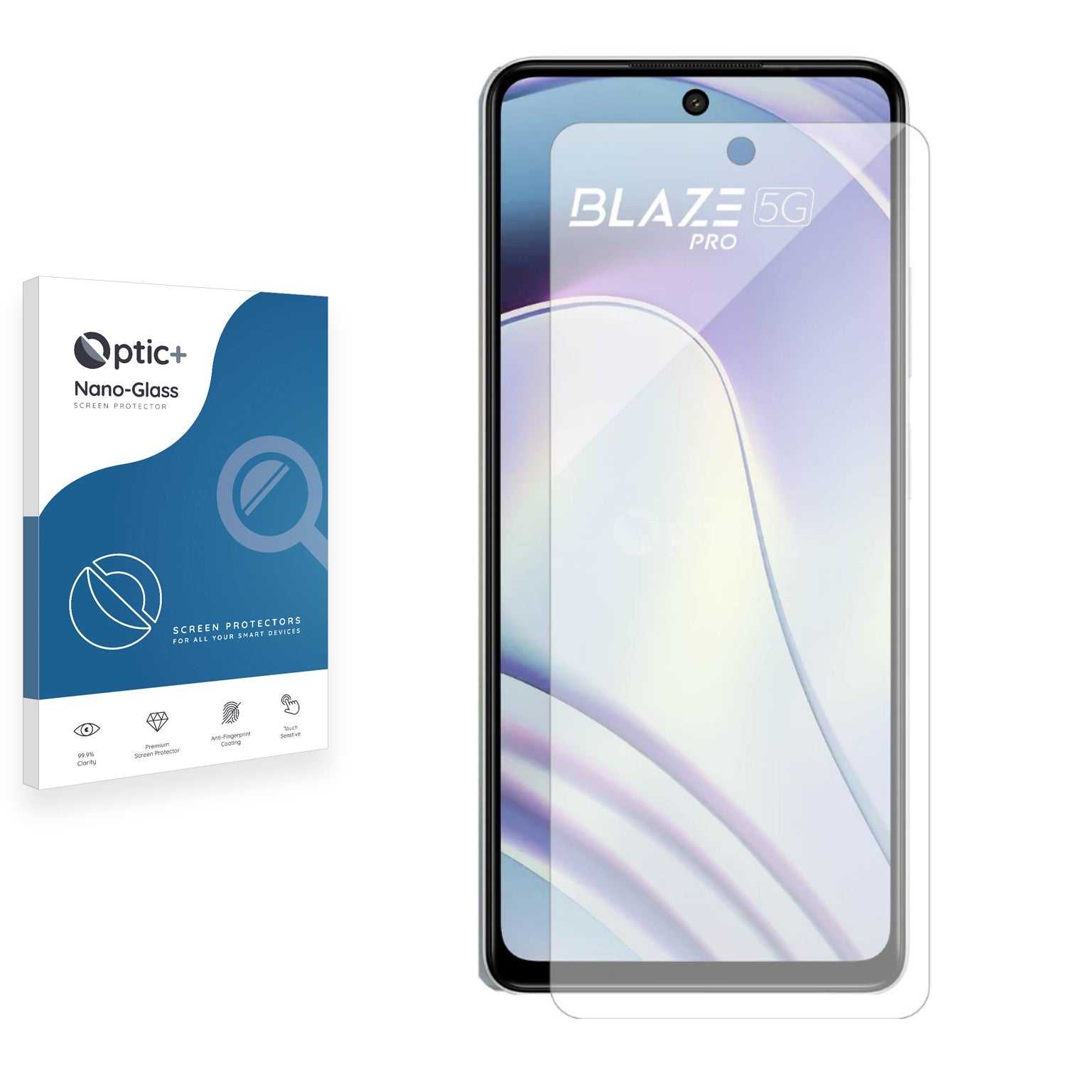 ScreenShield, Optic+ Nano Glass Screen Protector for Lava Blaze Pro 5G