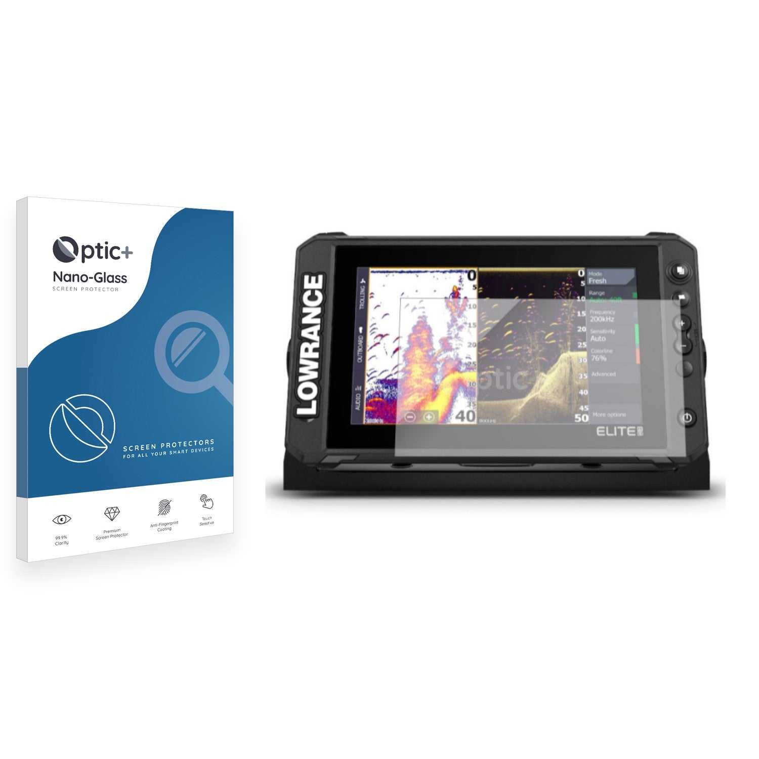 ScreenShield, Optic+ Nano Glass Screen Protector for Lowrance Elite FS 9