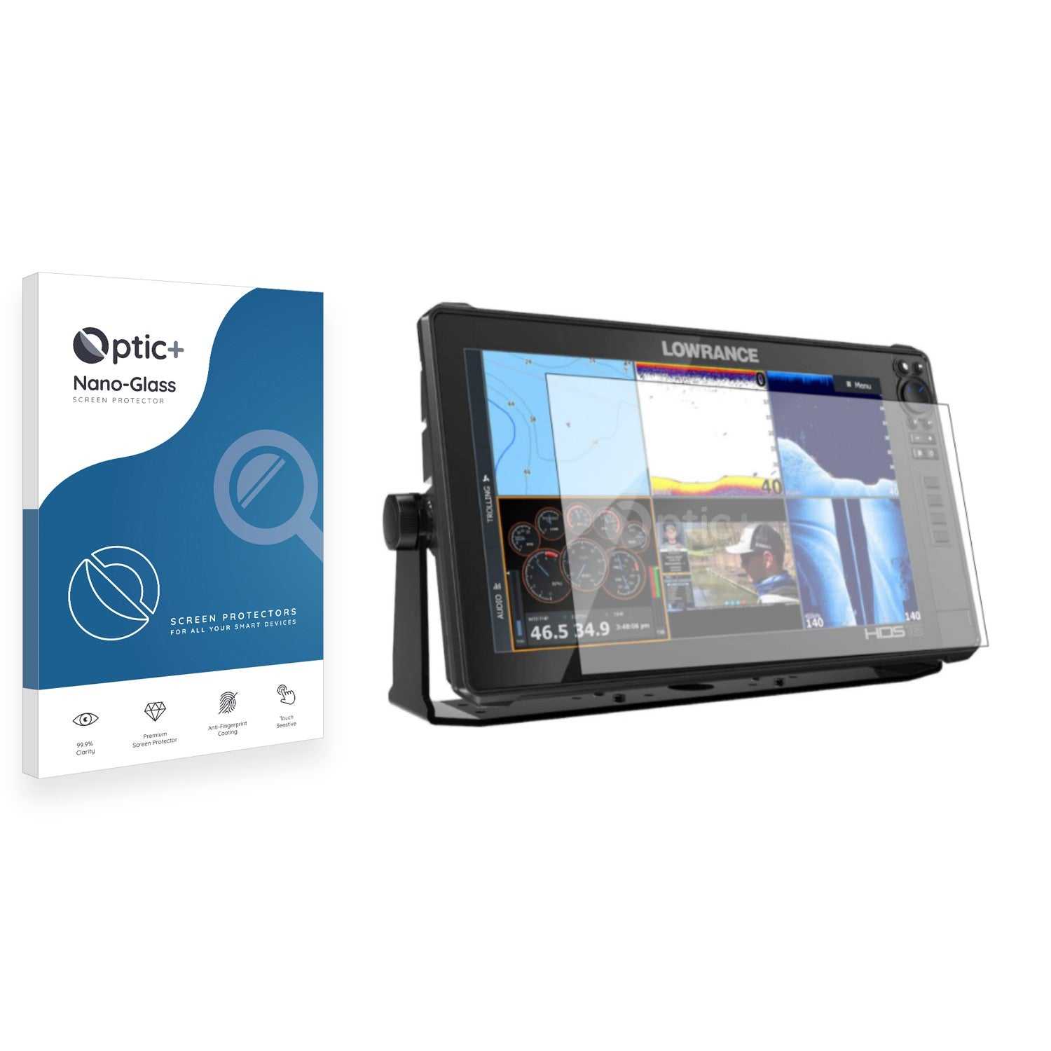 ScreenShield, Optic+ Nano Glass Screen Protector for Lowrance HDS Live 16