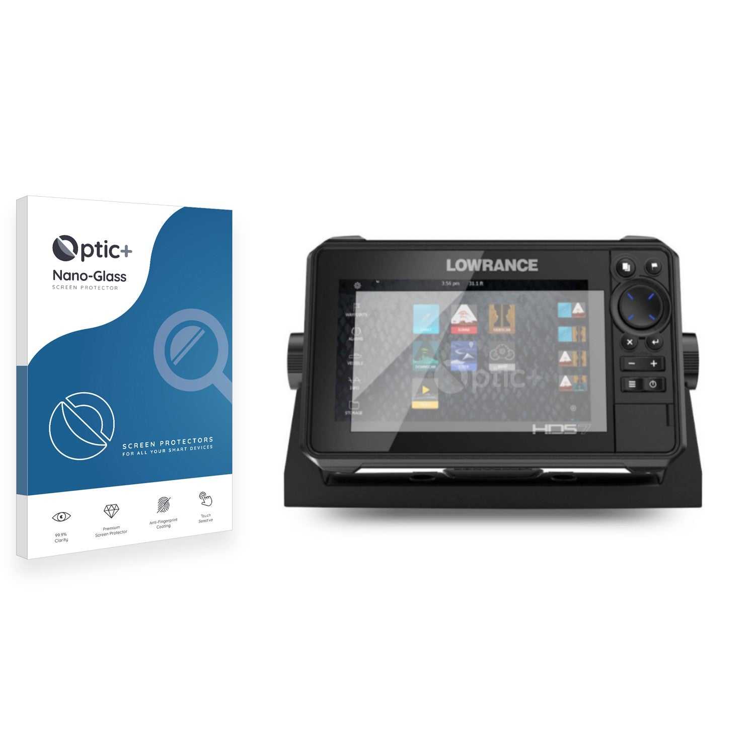 ScreenShield, Optic+ Nano Glass Screen Protector for Lowrance HDS Live 7