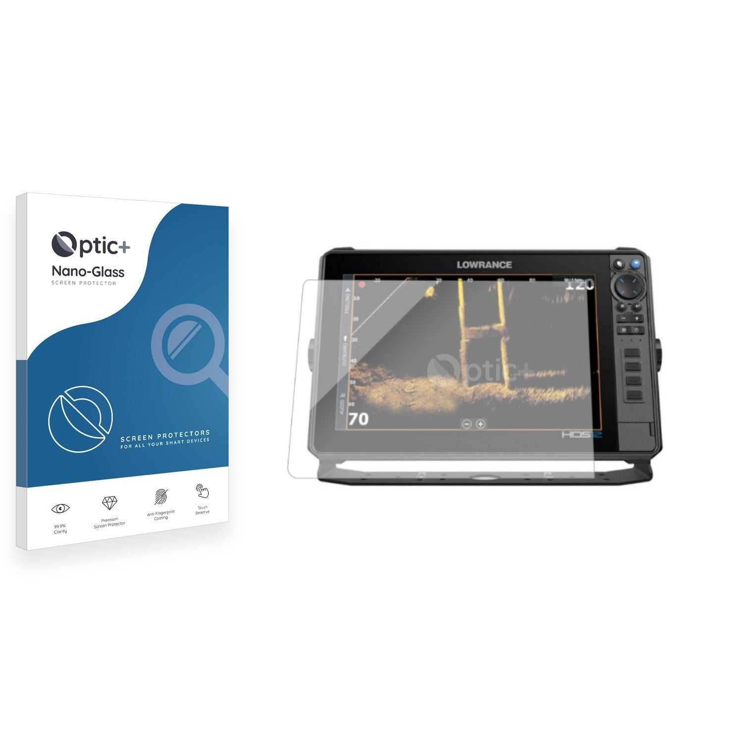 ScreenShield, Optic+ Nano Glass Screen Protector for Lowrance HDS PRO 12