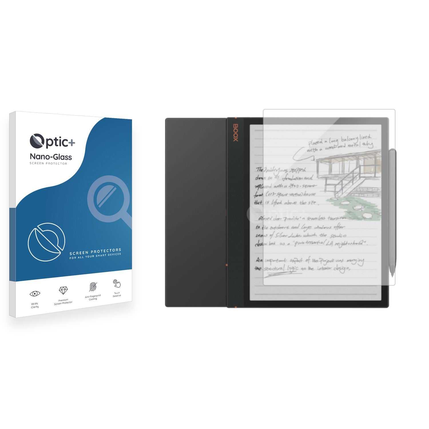 ScreenShield, Optic+ Nano Glass Screen Protector for Onyx Boox Note Air 3 C