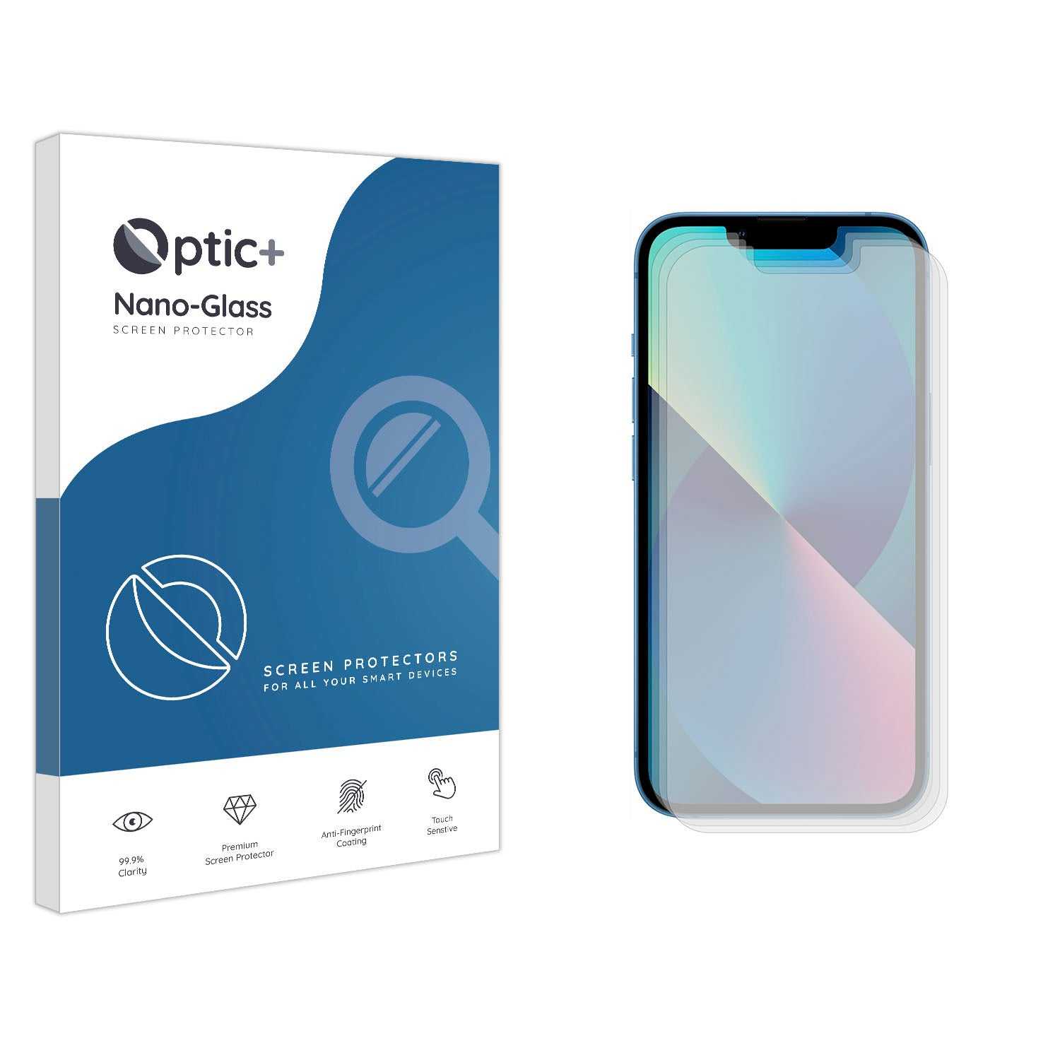 ScreenShield, Optic+ Nano Glass Screen Protector for iPhone 13 (3pk)