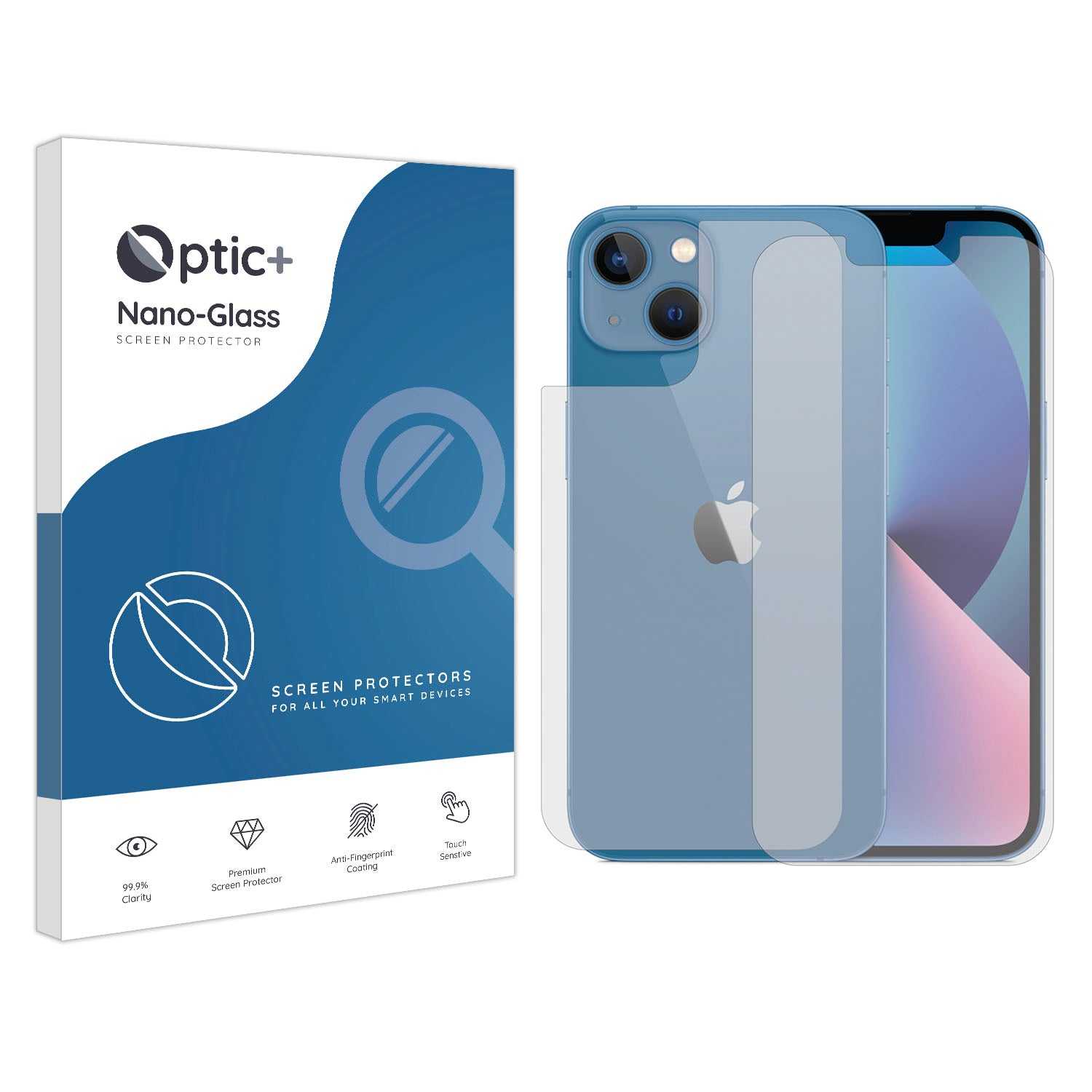 ScreenShield, Optic+ Nano Glass Screen Protector for iPhone 13 (Front & Back)