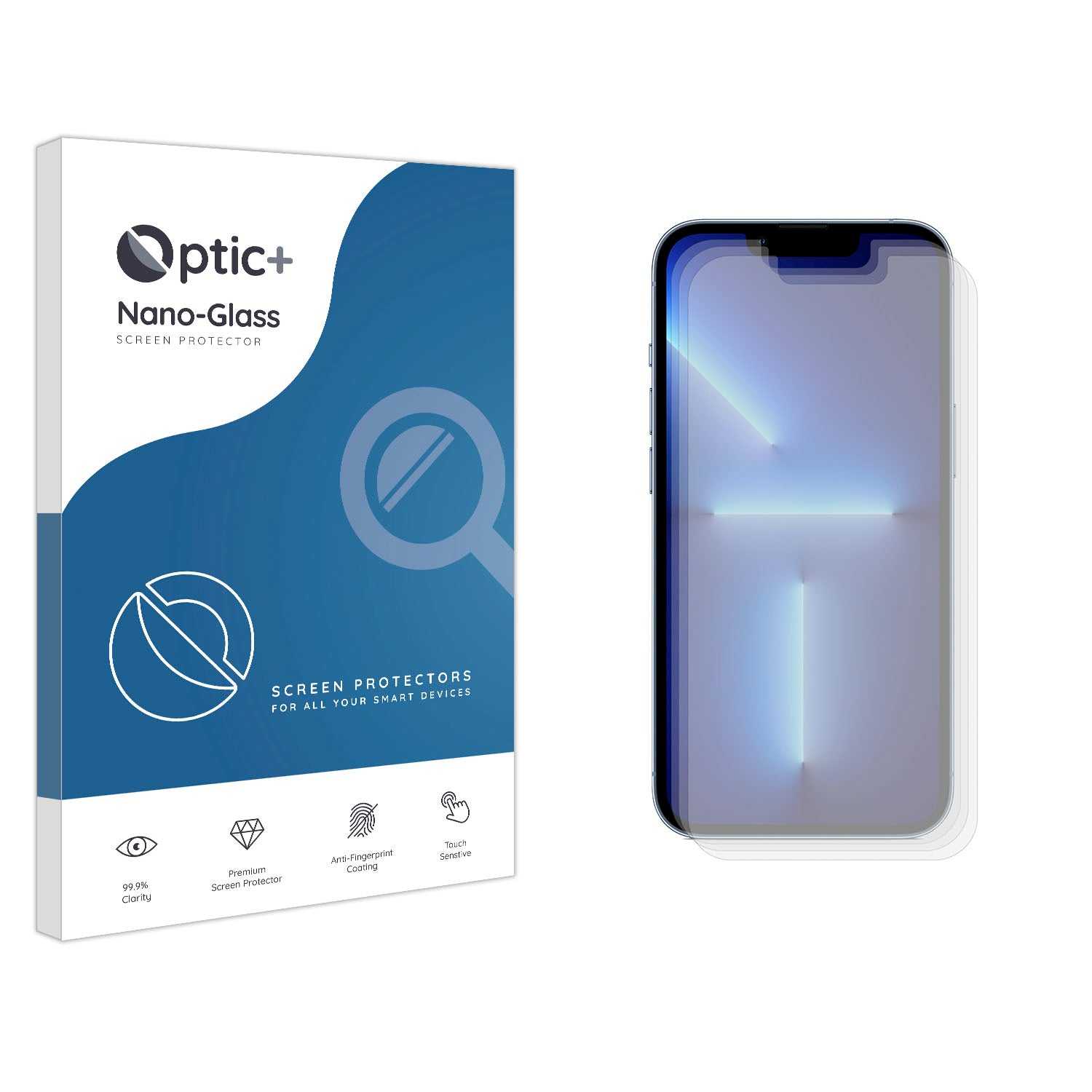 ScreenShield, Optic+ Nano Glass Screen Protector for iPhone 13 Pro (3pk)