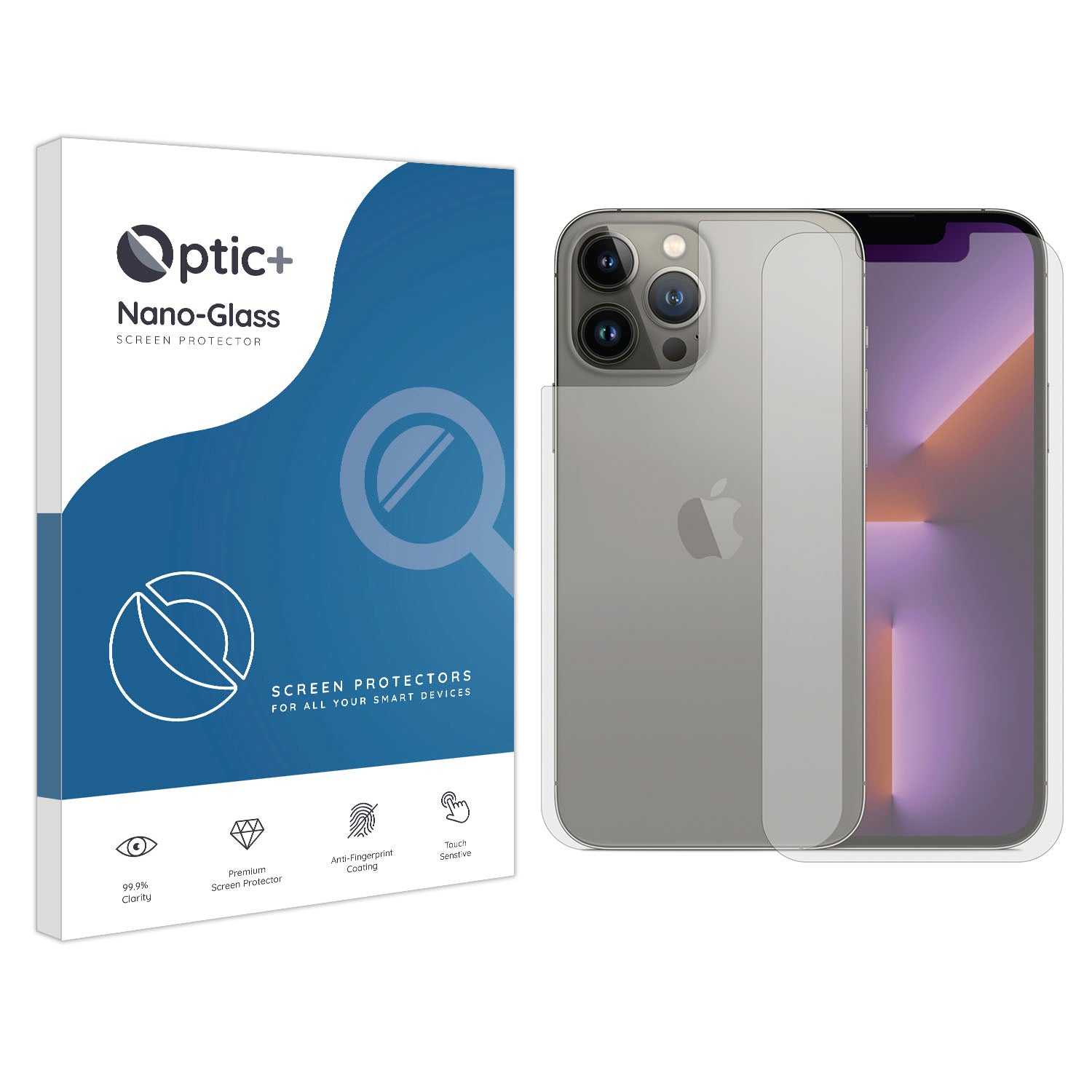 ScreenShield, Optic+ Nano Glass Screen Protector for iPhone 13 Pro (Front & Back)